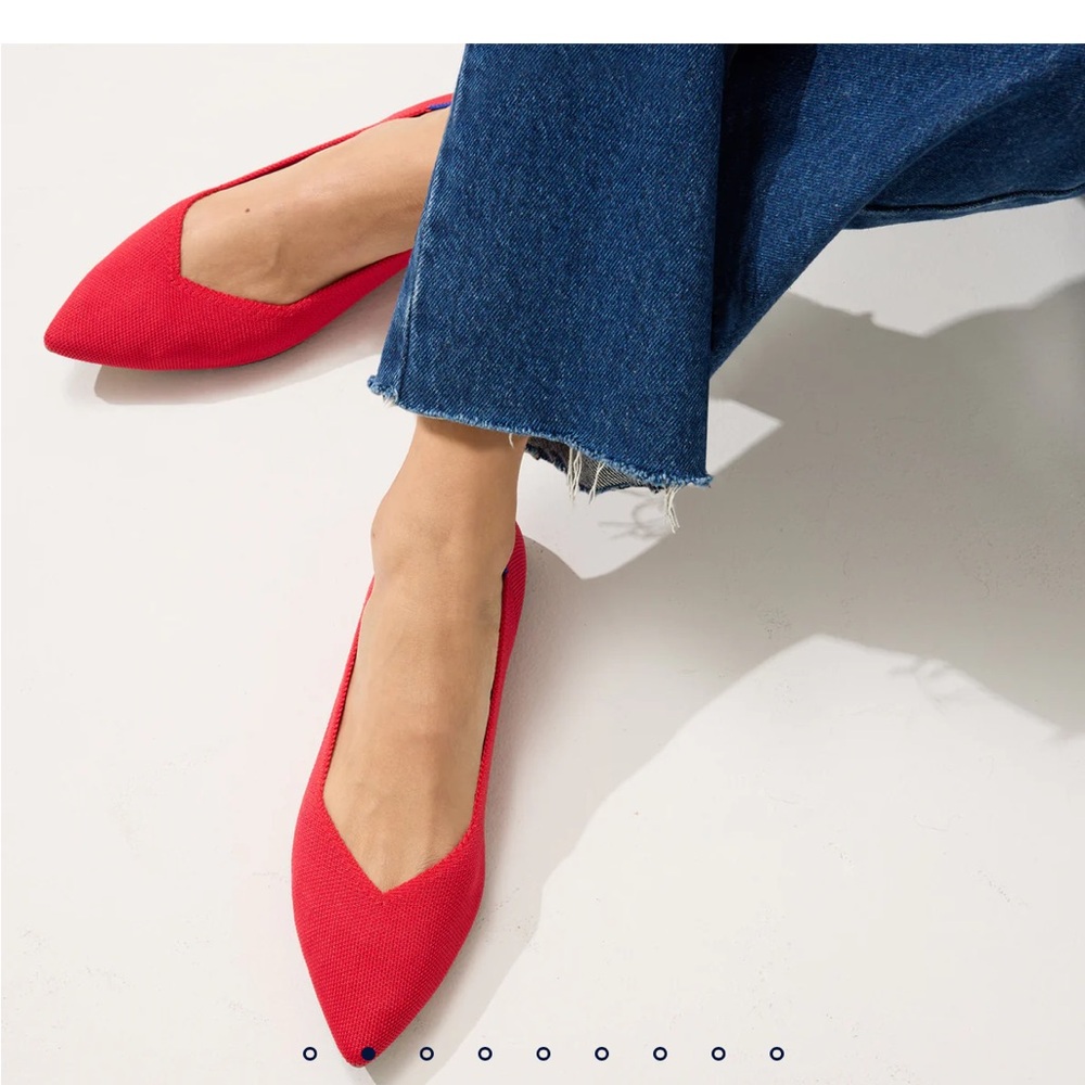 Red Pointed Toe Flats